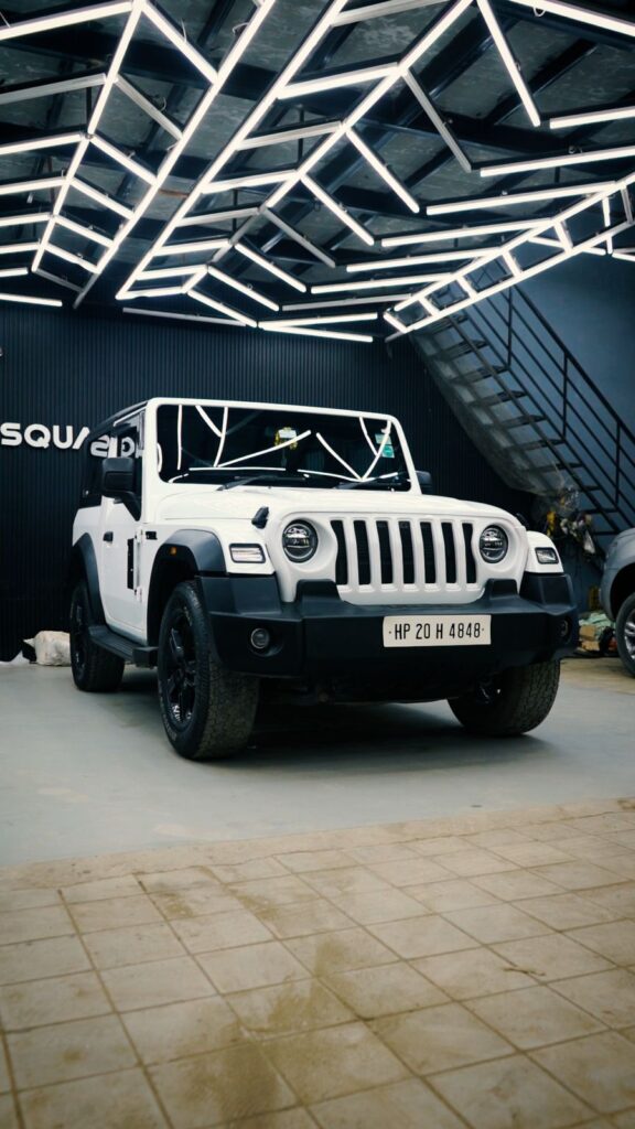 Mahindra Thar ROXX protected with paint protection film for enhanced durability and scratch resistance.