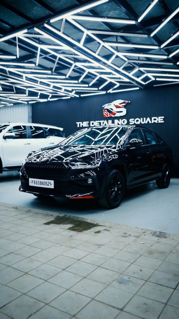 Premium car detailing showcasing refined shine and surface clarity